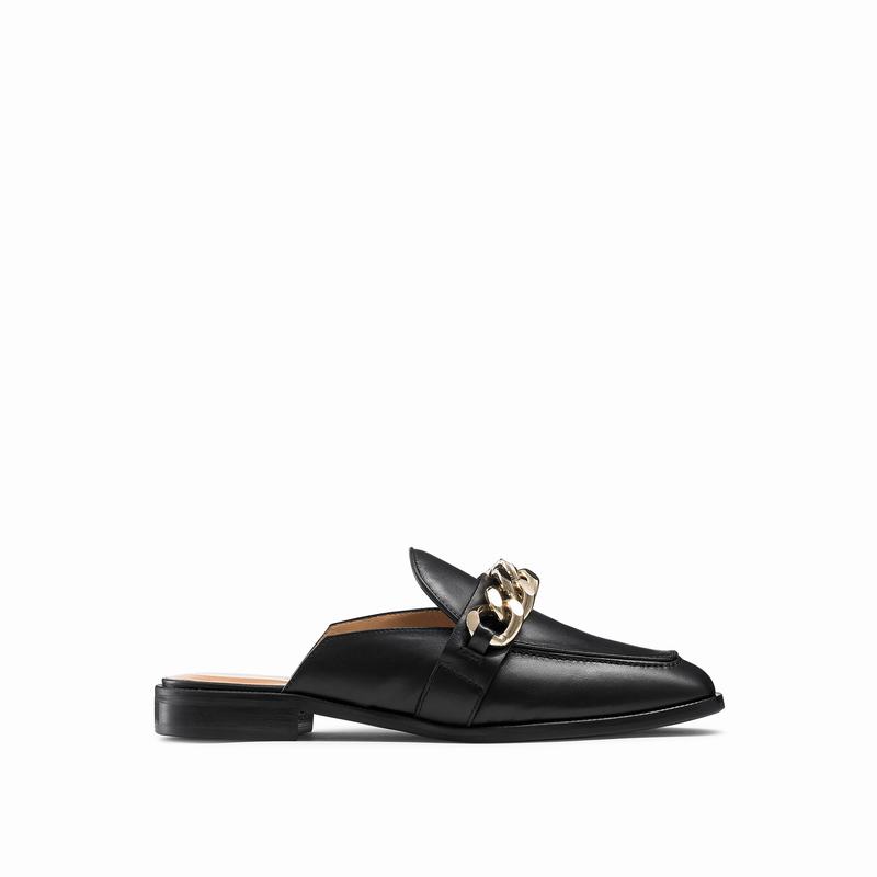 Russell & Bromley Chainmule Keychain Mules Women's Black [DZJ3510CL]